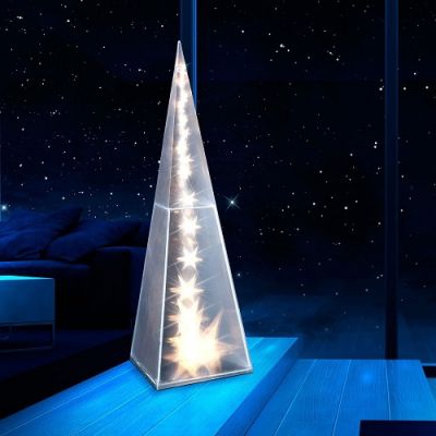 Pirâmide estilo holograma com luzes LED