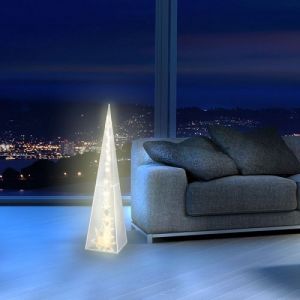 Pirâmide estilo holograma com luzes LED